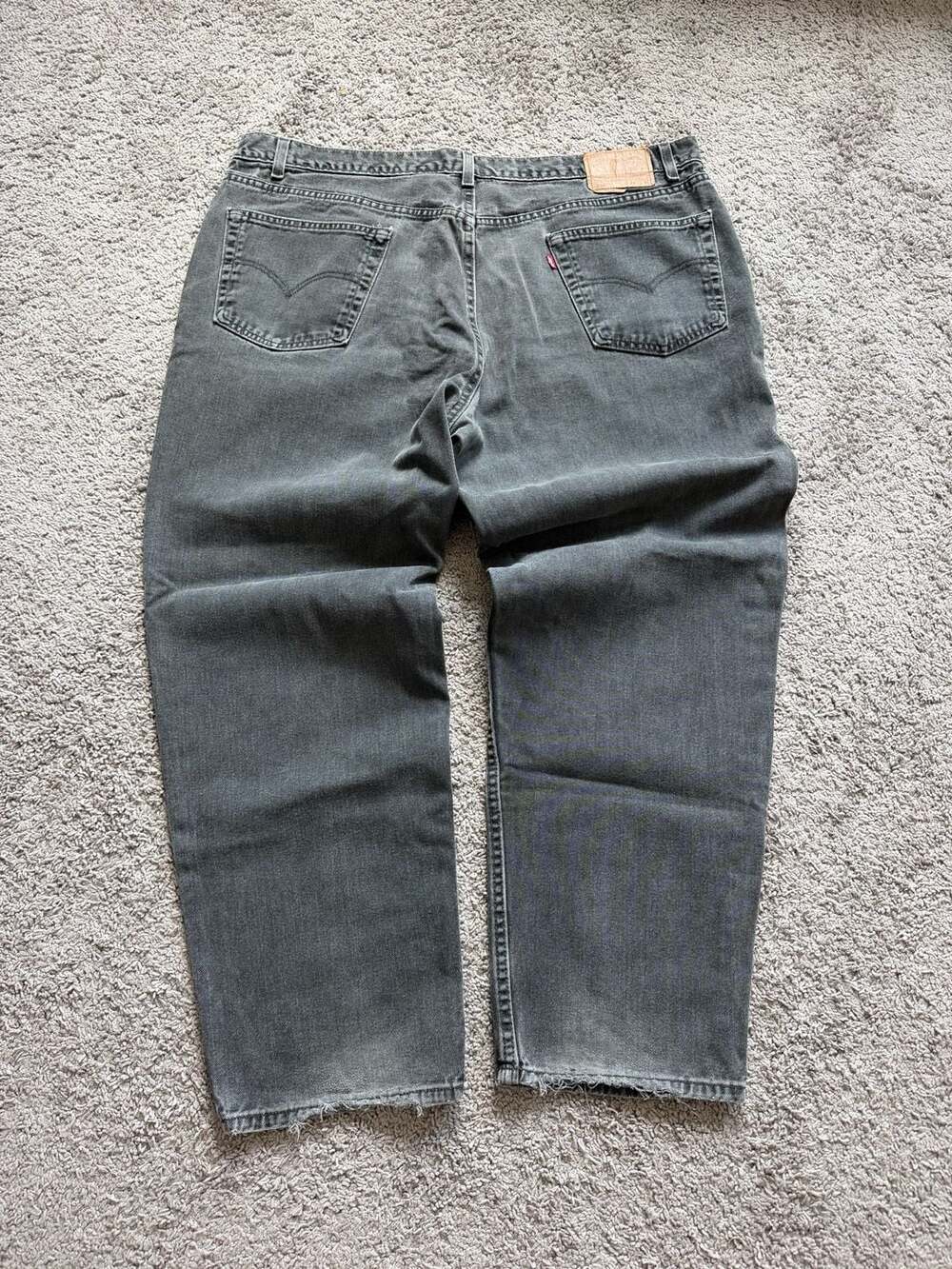 Vintage Levi's 550 Relaxed Fit Black Denim Jeans Made In USA Men's 48x32